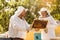 Beekeepers on apiary.