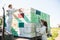 Beekeepers Loading Honeycomb Crates In Truck