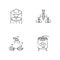 Beekeeping business linear icons set