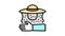 beekeeping clothing color icon animation