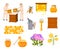 Beekeeping Flat Icons Collection