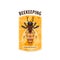 Beekeeping icon with honey bee and honeycomb