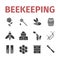 Beekeeping icon set. Honey signs. Vector illustration.