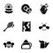 Beekeeping icons set, simple style