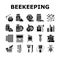 Beekeeping Profession Occupation Icons Set Vector
