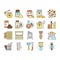 Beekeeping Profession Occupation Icons Set Vector .