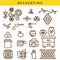 Beekeeping vector line icon set.