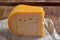 Beemster cheese, hard Dutch cheese made from cow milk from grass grown on sea-clay in a polder 4 meters below sea-level