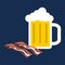 Beer and bacon icon