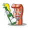 With beer bacon mascot cartoon style