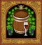 Beer banner barrel advertising wine