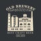 Beer banner with brewery building in retro style