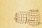 Beer Barrel on Vintage Background