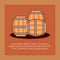 Beer barrels wooden icon