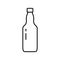 Beer bottle with curly bottleneck. Linear icon of vintage shape glass beverage bottle. Black simple illustration. Contour isolated