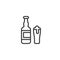 Beer bottle, pint line icon