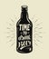 Beer bottle retro. Pub, brewery vintage vector illustration