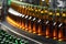 Beer bottles on the conveyor belt. Beverage manufacturing brevery. Neural network generated art