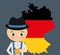 Beer boy cartoon hat oktoberfest map icon. Germany. Vector graph