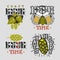 Beer Brew Brewery Alcohol Related Vector Illustrations Designs.