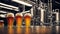 Beer Brewery Plant Produces Glass Bottled Beer On Production Line. Generative AI