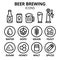 Beer brewing icon set