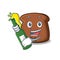 With beer brown bread mascot cartoon