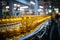 Beer Can Manufacturing: An impactful image showcases a hub of beer can manufacturing, where an industrial conveyor plays