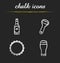 Beer chalk icons set