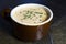 Beer Cheese Soup in Crock with Chives