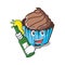 With beer chocolate cupcake mascot cartoon