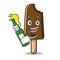 With beer chocolate ice cream mascot cartoon