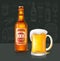 Beer Classic Beverage Type and Glass Set Vector