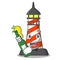 With beer classic cartoon lighthouse of red