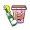 With beer coffee cup mascot cartoon