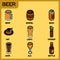 Beer color outline isometric icons