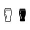 Beer cup line and glyph icon. Beer pint glass vector illustration isolated on white. Mug outline style design, designed