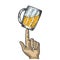 Beer cup spinning on finger color sketch vector