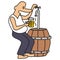 Beer drinkers, vector illustration, man and beer