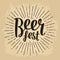 Beer fest lettering. Vector vintage engraving illustration