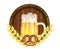 Beer Festival Oktoberfest in Germany Emblem for poster or banner with with fresh lager beer and pretzel. Vector