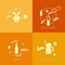 Beer flat set of icons design background