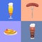 Beer and Food Represented on Vector Illustration