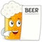 Beer Glass Character Holding Menu