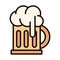 Beer glass foam drink celebration line and fill icon