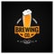 Beer Glass Logo. Brewing Company Background