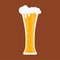 Beer glass mug beverage bar pub. Vector drink alcohol brewery background. Vintage yellow ale graphic symbol. Food icon illustratio
