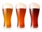 Beer Glass Varieties Porter Dark Red Light Lager Foam Set