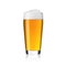 Beer glass Willi cup pilsner with foam crown altbier exempted on white background