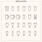 Beer glasses brewery outline iconset